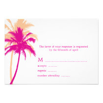 Palm Trees Wedding Response Cards invitations