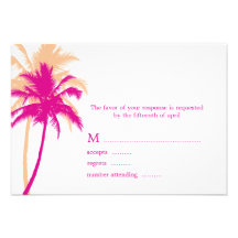 Palm Trees Wedding Response Cards