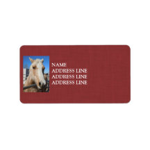 Palomino Brick Red Background - Western Address Labels