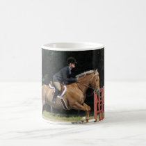 Palomino Horse Jumping on a Mug mugs