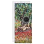 PAN, OLIVE TREE AND POPPY FIELDS,black Invitation