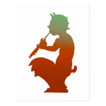 Pan Satyr Flöte flute Postkarte