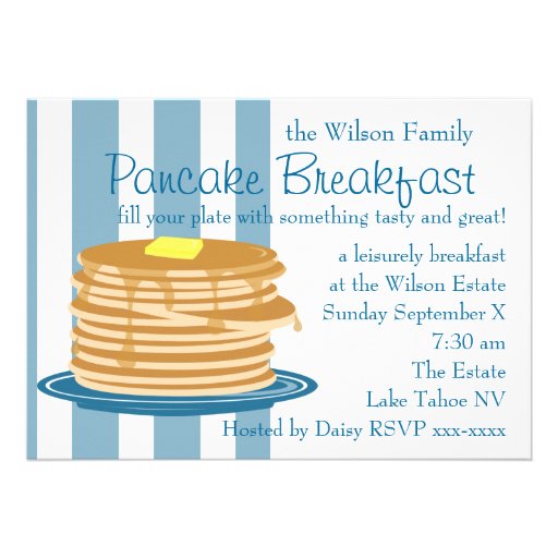 Pancake Breakfast 5" X 7" Invitation Card Zazzle