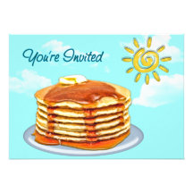 Pancake Breakfast Sun, Sky & Clouds Personalized Invite