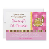 Pancakes and Pajama Girl Birthday Invitations