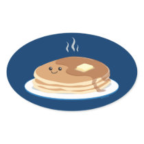 Pancakes Oval Sticker