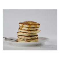 Pancakes with syrup postcards