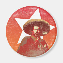 Pancho Villa Vintage Red Star Fridge Magnet