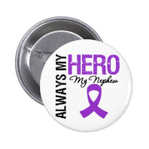 Pancreatic Cancer Always My Hero My Nephew Pinback Button