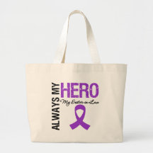 Pancreatic Cancer Always My Hero My Sister-in-Law Canvas Bags