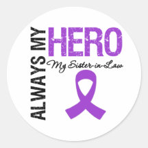 Pancreatic Cancer Always My Hero My Sister-in-Law Stickers