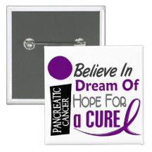 Pancreatic Cancer Awareness BELIEVE DREAM HOPE Button