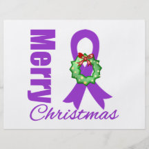 Pancreatic Cancer Awareness Merry Christmas Ribbon Flyer Design
