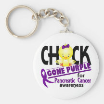 Pancreatic Cancer Chick Gone Purple 2 Keychain