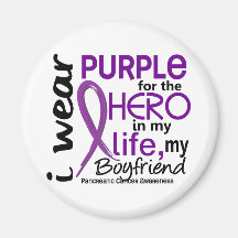 Pancreatic Cancer For My Hero My Boyfriend 2 Refrigerator Magnets