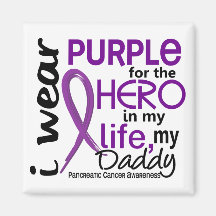 Pancreatic Cancer For My Hero My Daddy 2 Refrigerator Magnets