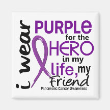 Pancreatic Cancer For My Hero My Friend 2 Refrigerator Magnet