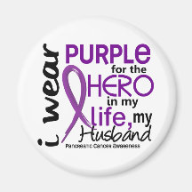 Pancreatic Cancer For My Hero My Husband 2 Fridge Magnet