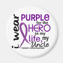 Pancreatic Cancer For My Hero My Uncle 2 Refrigerator Magnets