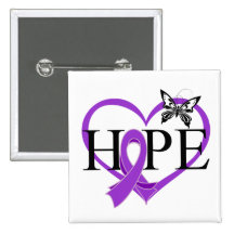 Pancreatic Cancer Hope Butterfly Heart Décor Buttons