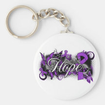 Pancreatic Cancer Hope Garden Ribbon Key Chains