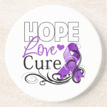 Pancreatic Cancer Hope Love Cure Beverage Coaster