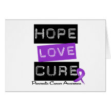 Pancreatic Cancer Hope Love Cure Greeting Card