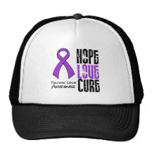 Pancreatic Cancer Hope Love Cure Ribbon Mesh Hats