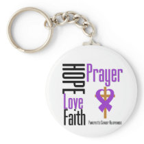 Pancreatic cancer Hope Love Faith Prayer Cross Key Chains