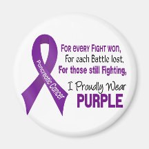 Pancreatic Cancer I Proudly Wear Purple Refrigerator Magnet