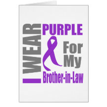 Pancreatic Cancer I Wear Purple Brother-in-Law Card