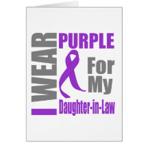 Pancreatic Cancer I Wear Purple Daughter-in-Law Greeting Card