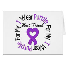 Pancreatic Cancer I Wear Purple For My Best Friend Greeting Card