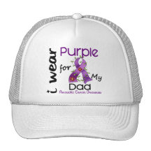 Pancreatic Cancer I Wear Purple For My Dad 43 Trucker Hats