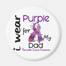 Pancreatic Cancer I Wear Purple For My Dad 43 Refrigerator Magnets