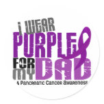 Pancreatic Cancer I Wear Purple For My Dad 6.2 Stickers