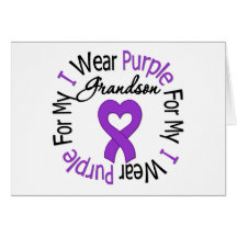 Pancreatic Cancer I Wear Purple For My Grandson Card