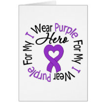 Pancreatic Cancer I Wear Purple For My Hero Cards