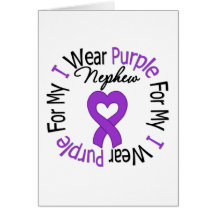 Pancreatic Cancer I Wear Purple For My Nephew Greeting Card
