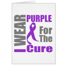 Pancreatic Cancer I Wear Purple For The Cure Greeting Cards