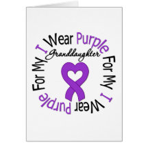 Pancreatic Cancer I Wear Purple Granddaughter Card