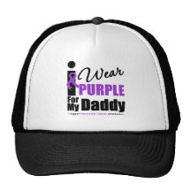 Pancreatic Cancer I Wear Purple Ribbon Daddy Trucker Hat