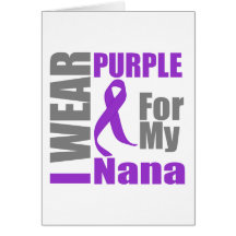 Pancreatic Cancer I Wear Purple Ribbon For My Nana Card