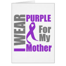 Pancreatic Cancer I Wear Purple Ribbon Mother Card