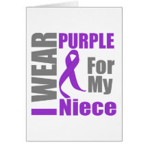 Pancreatic Cancer I Wear Purple Ribbon Niece Card