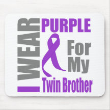 Pancreatic Cancer I Wear Purple Ribbon TwinBrothe Mouse Pads