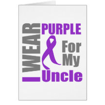 Pancreatic Cancer I Wear Purple Ribbon Uncle Card