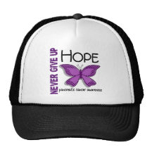 Pancreatic Cancer Never Give Up Hope Butterfly 4.1 Hats