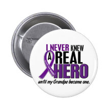 Pancreatic Cancer NEVER KNEW A HERO 2 Grandpa Buttons