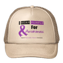 Pancreatic Cancer Purple Ribbon Awareness Mesh Hat